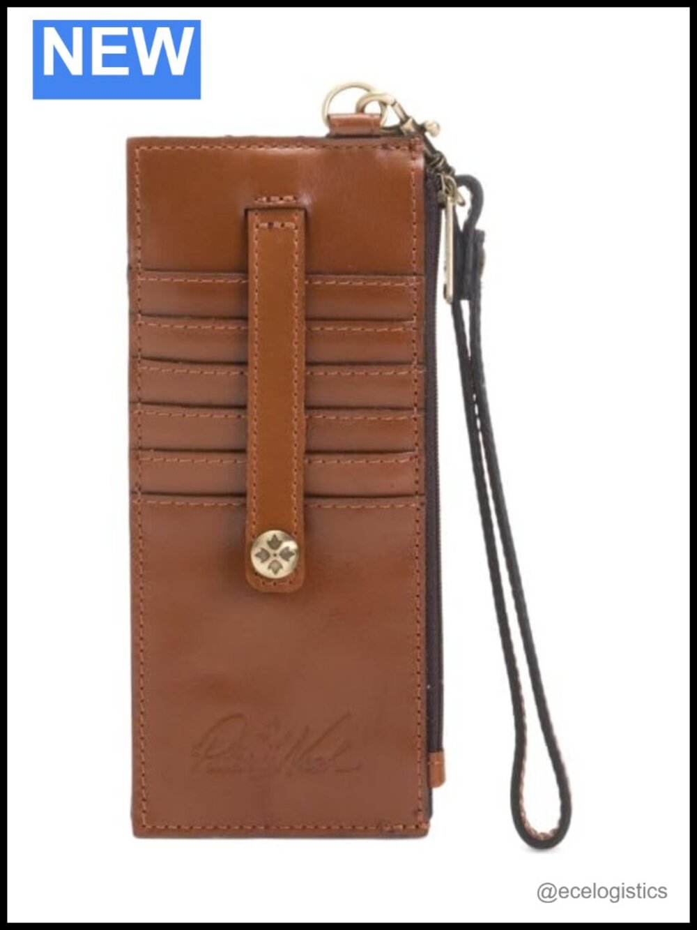 Vintage Vegetable Tanned Leather Wristlet Wallet with RFID Protection